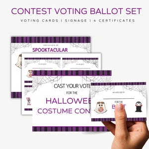 Halloween Party, Trick or Treat, Costume Contest, Ballot Signage & Certificates, Digital Download, Printable, US Letter