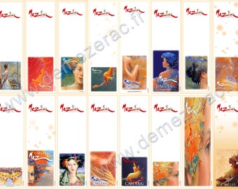 Collection bookmarks, theme "women", by the painter MEZ-deMEZERAC