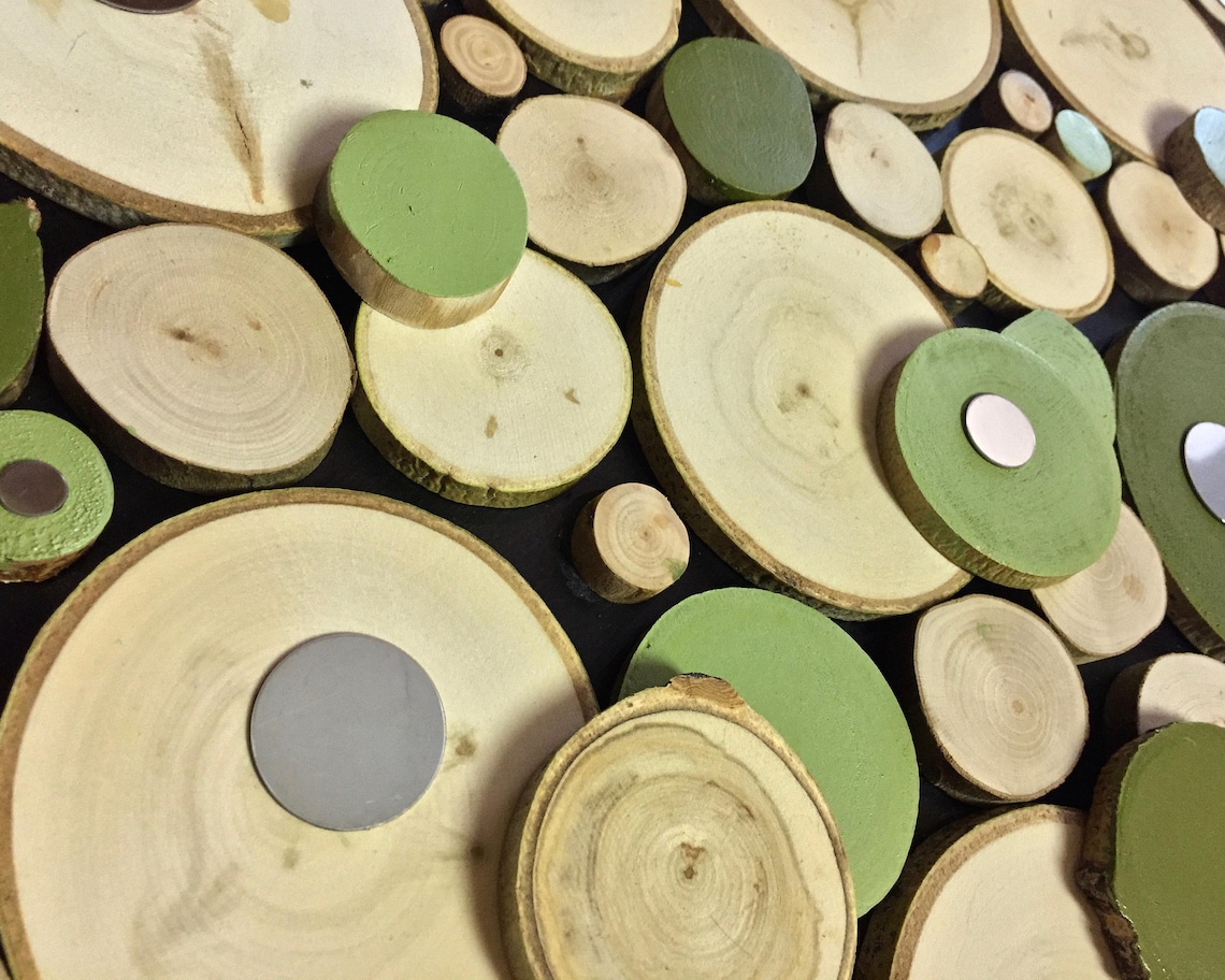 Wood Slice Wall Art, Modern Rustic Wood Slice Decor, Reclaimed Wood