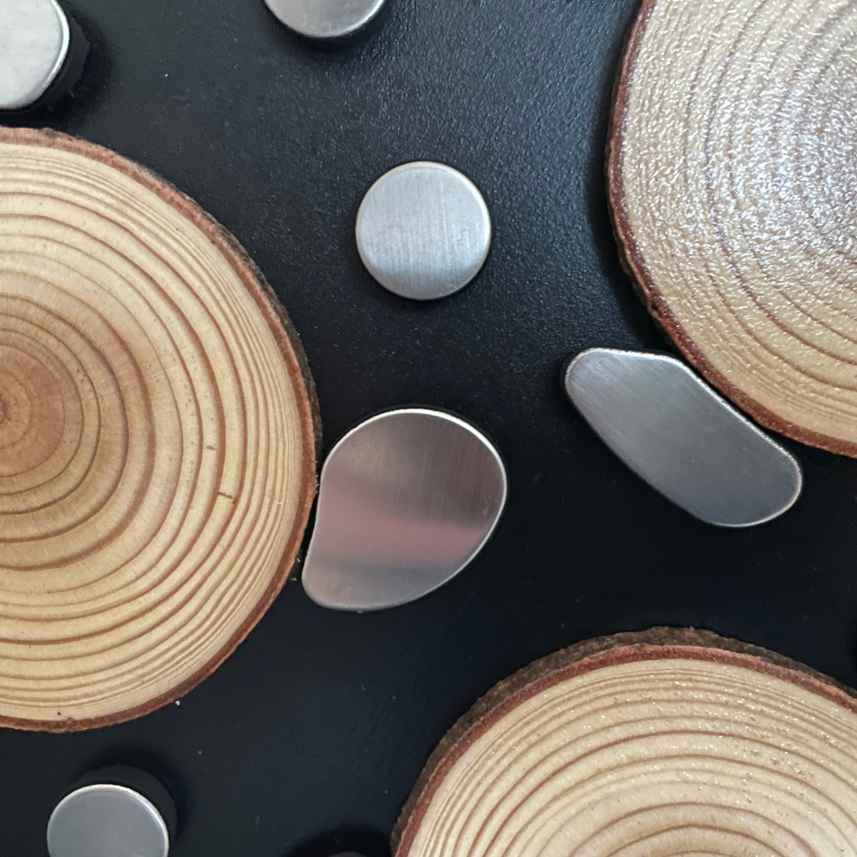 Metal Wood Wall Art Wood Slice Wall Art Wood Mosaic Small Etsy