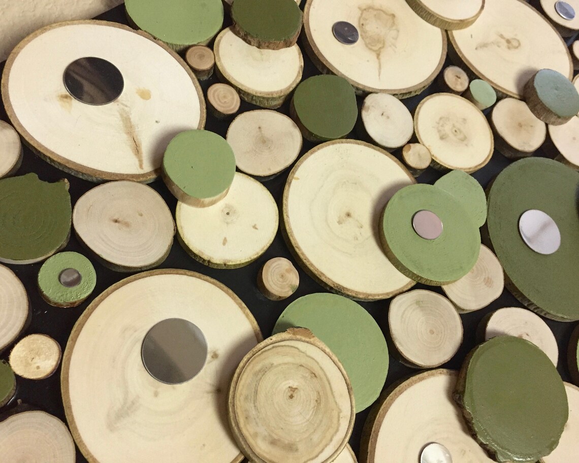 Wood Slice Wall Art, Modern Rustic Wood Slice Decor, Reclaimed Wood