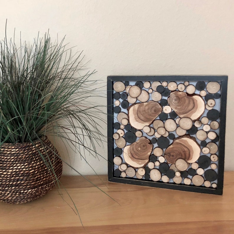 Wood Slice Wall Art Tree Slice Wall Art Wood Mosaic Art Etsy