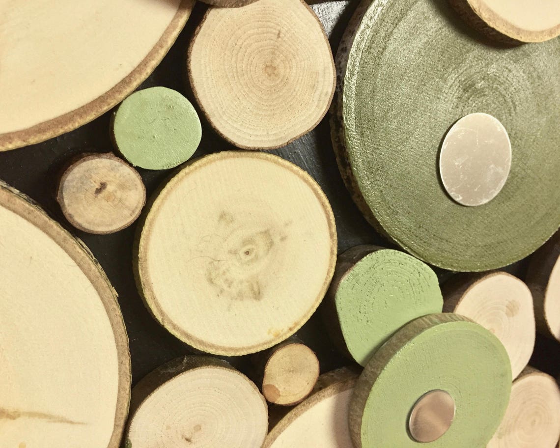 Wood Slice Wall Art, Modern Rustic Wood Slice Decor, Reclaimed Wood