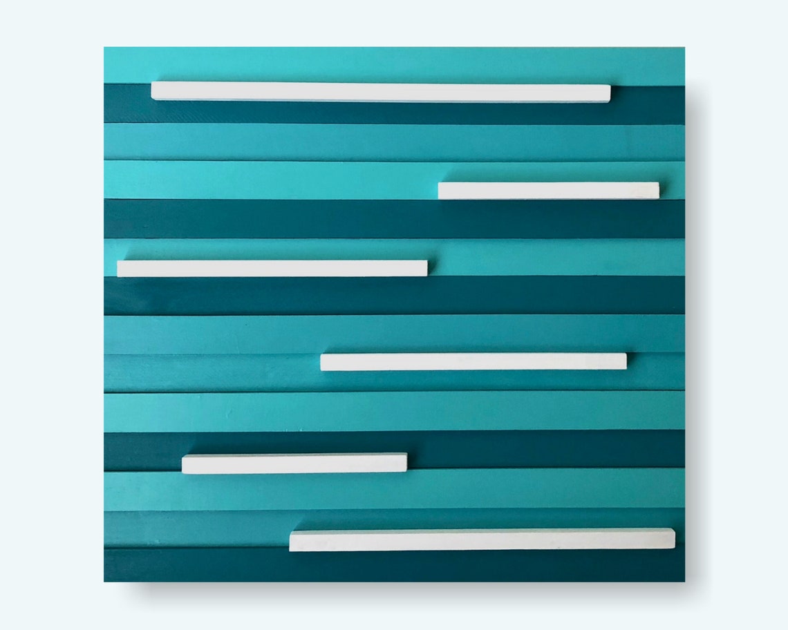 Abstract ocean art Coastal wood wall art Modern beach house Etsy