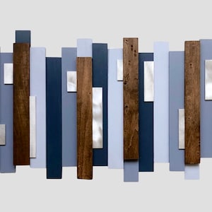 Abstract Wood Wall Art: Rustic Modern Reclaimed Artwork