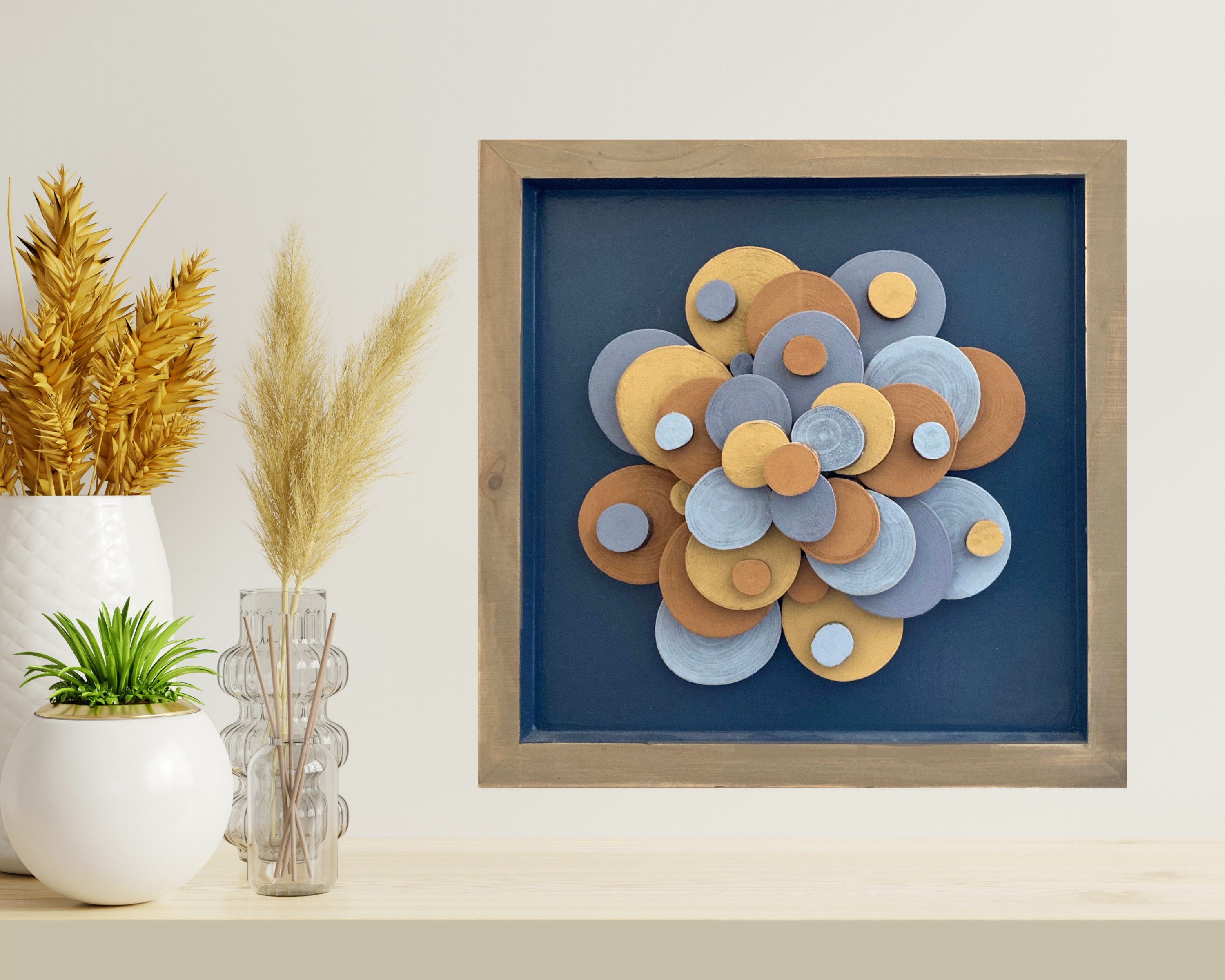 3D Wall Flower Wood Flower Wall Art Wood Wall Mosaic Large Etsy
