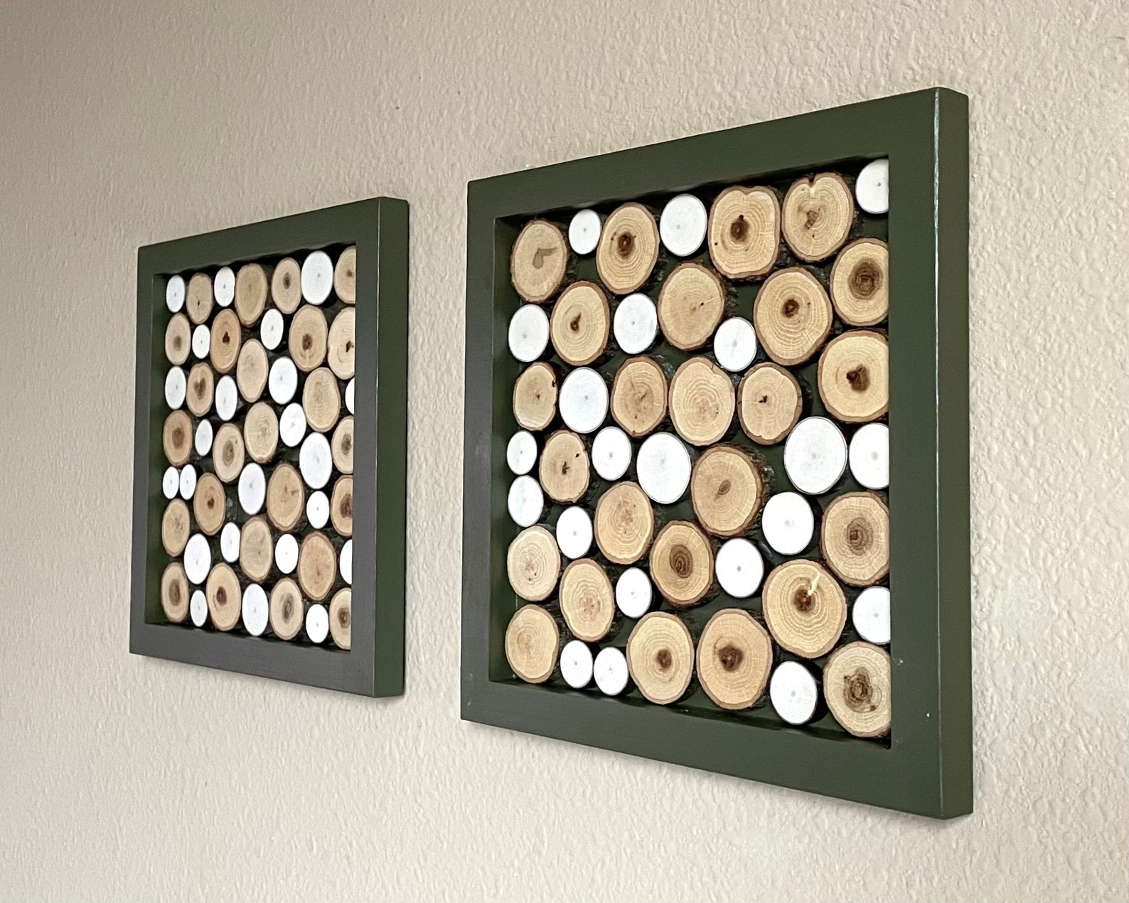Natural Wood Wall Art Set Nature Inspired Wall Decor Wood Etsy