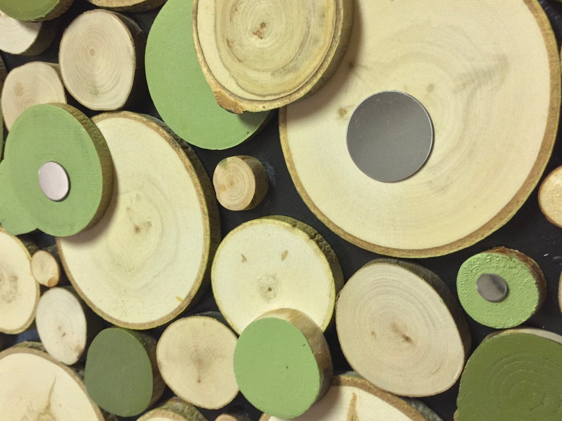 Wood Slice Wall Art, Modern Rustic Wood Slice Decor, Reclaimed Wood