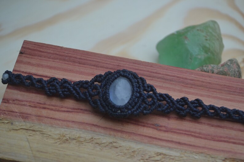 Bracet Makramee Bracelet Moonstone Macrame Moonstone Bracelet Blue Blue
