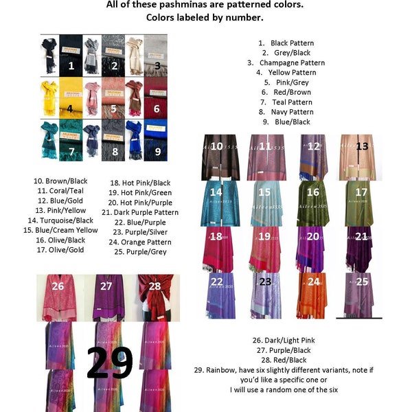 Custom pashmina (More Colorful Options)