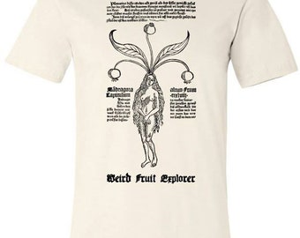 Mandrake Root Shirt (Hortis Sanitatis Illustration)  - Botanical Drawing - Unisex