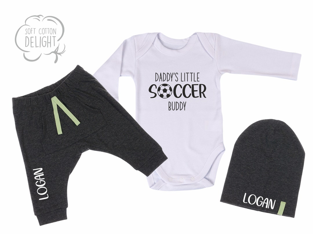 3 Pcs Soccer Baby Boy or Toddler Boy Outfit Daddy's Etsy