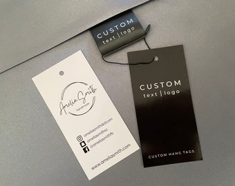 Clothing Swing Tags, Custom Design Hang Tags with Strings, 2 3/8 in. x 4 3/4 in. (60 mm x 120 mm)