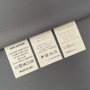 Care Labels, Custom Composition Tags, Personalized Polyamide Care Tags in Width 1 1/2 in. (40 mm) x Custom Height