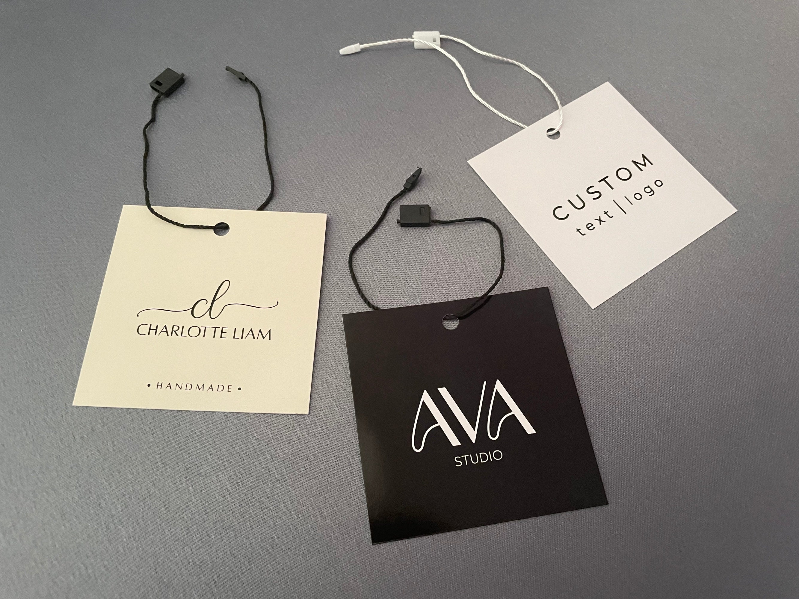 Two Part Tags Double-sided Square Custom Hang Tags With Strings, 2 1/2 In. X 2 1/2 In ...