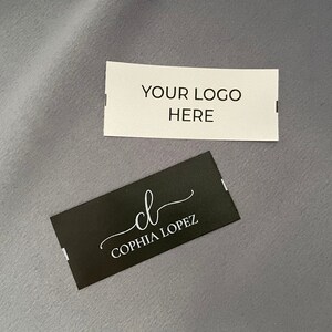 Más de 1000 etiquetas de costura, etiquetas de logotipo personalizadas, etiquetas de ropa personalizadas, costura en blanco o negro en etiquetas de satén suave imagen 8