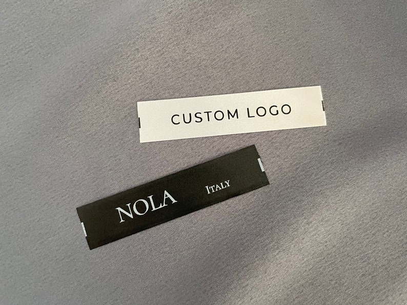 Más de 1000 etiquetas de costura, etiquetas de logotipo personalizadas, etiquetas de ropa personalizadas, costura en blanco o negro en etiquetas de satén suave imagen 6