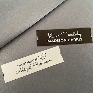 Satin Sew On Labels, Handmade by Personalized Product Tags, Choose a Template or Send Your Own Logo