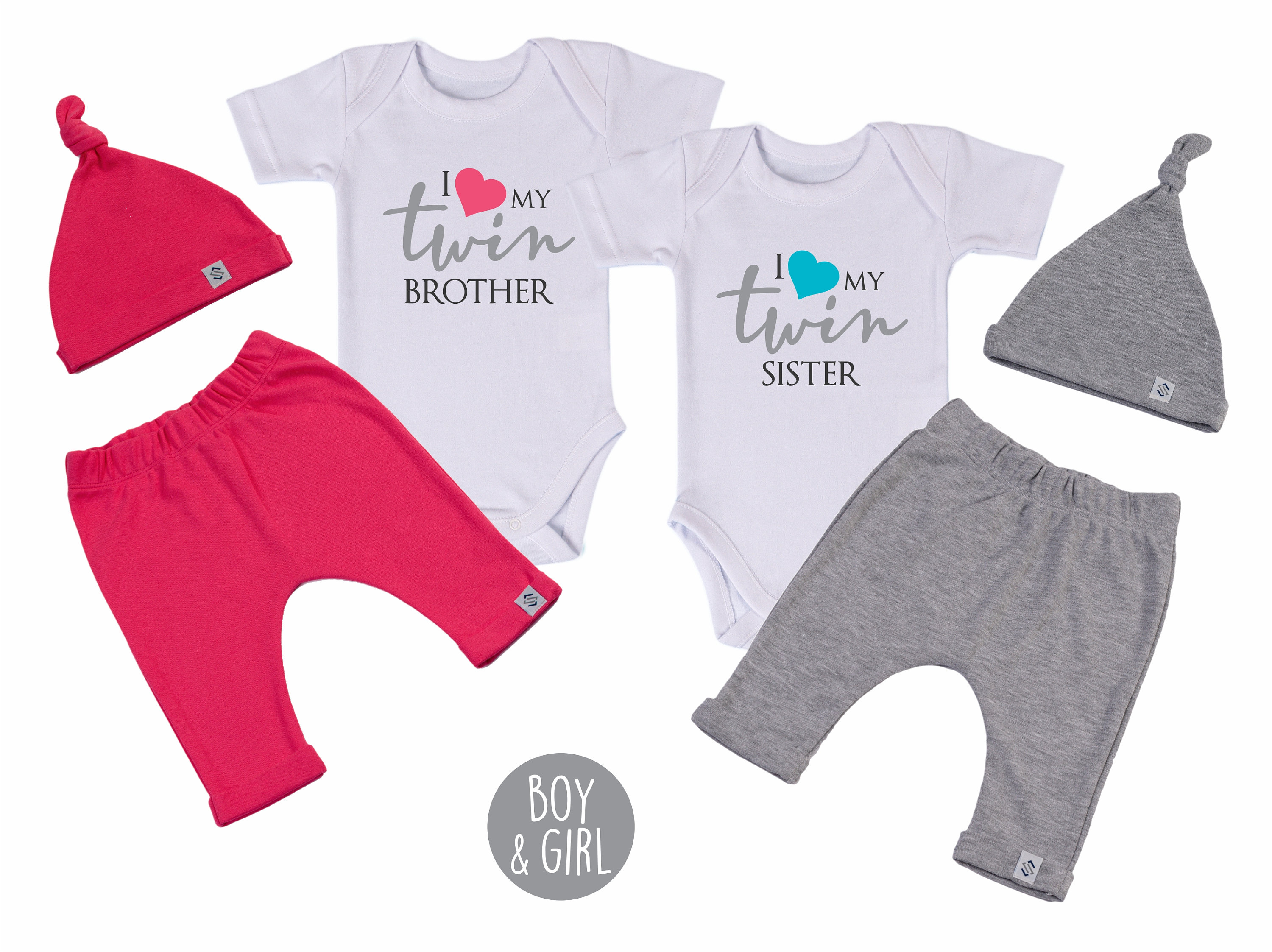 Newborn Twin Outfits Set of 2 Outfits I Love My Twin Boy Etsy