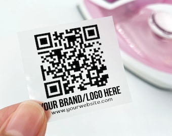 Etiquetas de transferencia térmica con código QR, 40 mm x 40 mm (1 1/2" x 1 1/2"), etiquetas QR personalizadas para planchar
