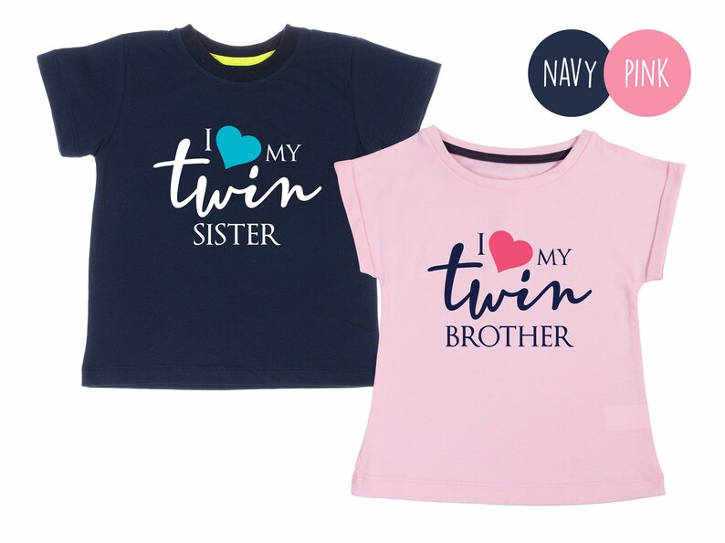 I Love My Twin Brother I Love My Twin Sister Set of 2 Matching Toddler Boy Girl Twin Gifts Twin Boy and Girl Toddler T-Shirts