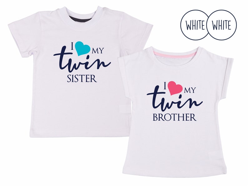 I Love My Twin Brother I Love My Twin Sister Set of 2 Matching Toddler Boy Girl Twin Gifts Twin Boy and Girl Toddler T-Shirts