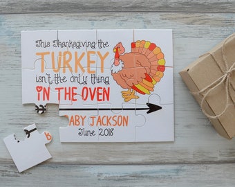 Thanksgiving Pregnancy Announcement to Family, Personalized Thanksgiving Pregnancy Reveal Puzzle, Pregnancy Announcement to Grandparents