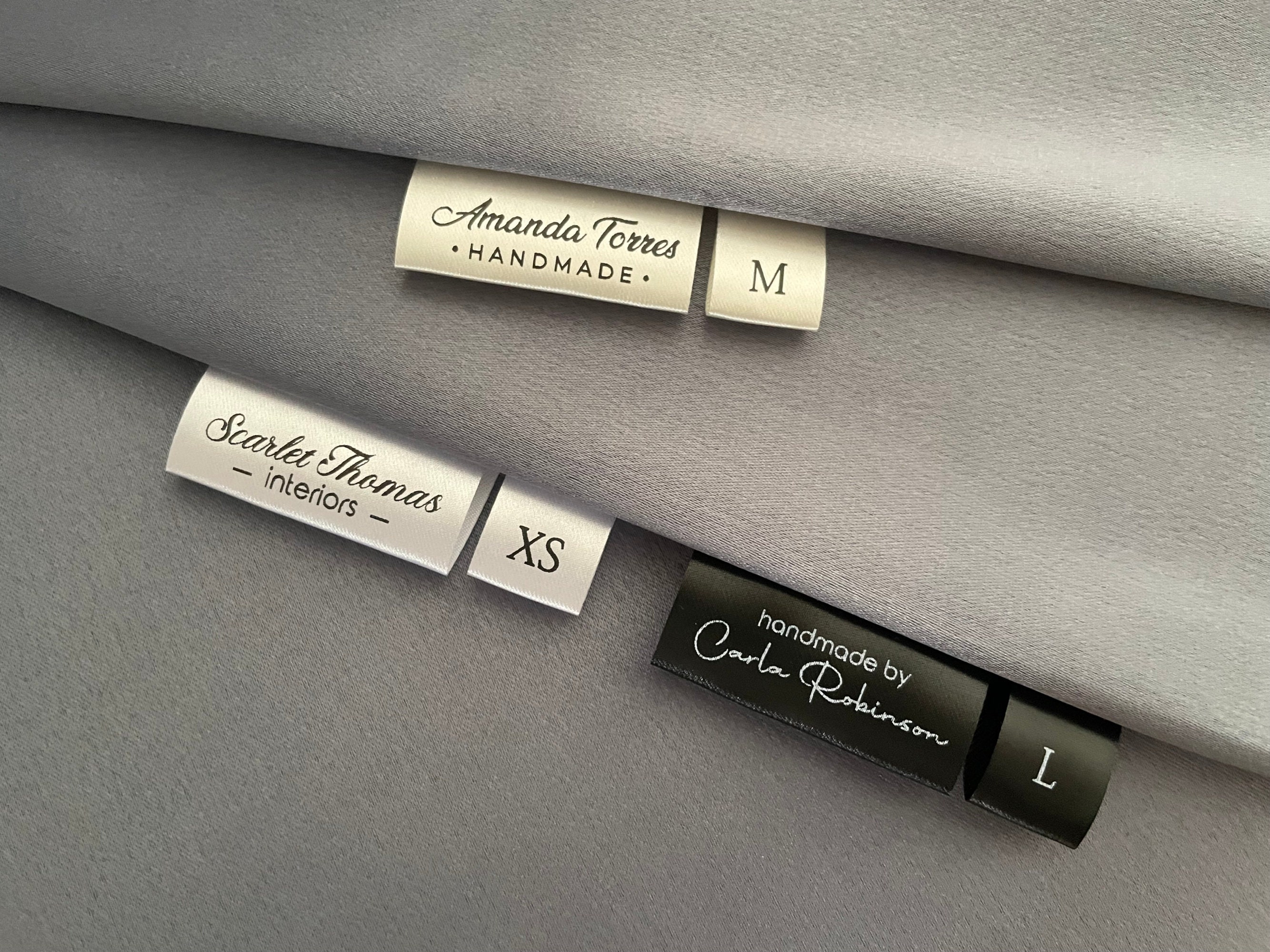Clothing Labels And/or Matching Size Tags, Custom Sew in Brand Satin Garment Labels, Add Your Own Sizes for Adults, Baby & Kids - Etsy Clothing Labels And/or Matching Size Tags, Custom Sew in Brand Satin Garment Labels, Add Your Own Sizes for Adults, Baby & Kids - Etsy