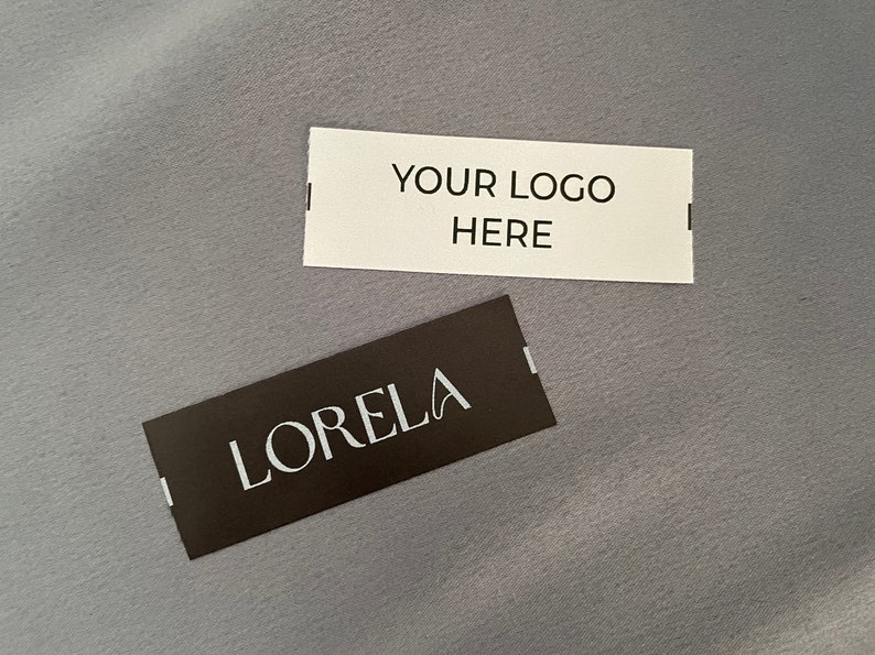 Más de 1000 etiquetas de costura, etiquetas de logotipo personalizadas, etiquetas de ropa personalizadas, costura en blanco o negro en etiquetas de satén suave imagen 7