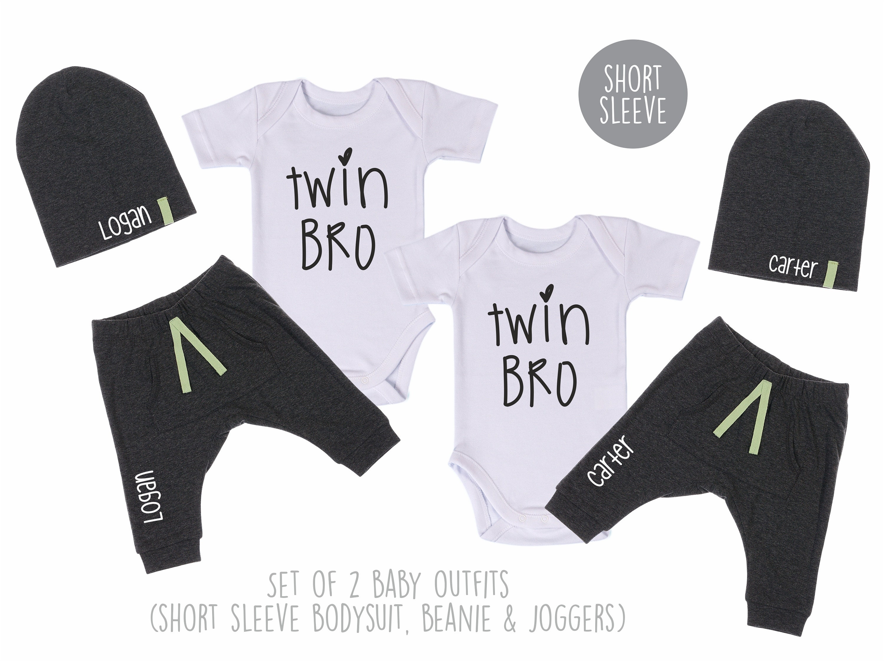 Twin Boy Outfits Twin Toddler Boy or Baby Boy Twin Gifts Set Etsy