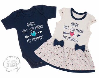 Marriage Proposal Bodysuit "Will You Marry My Mummy?" Baby Babygrow Wedding Ring - Foto 6