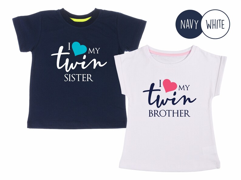 I Love My Twin Brother I Love My Twin Sister Set of 2 Matching Toddler Boy Girl Twin Gifts Twin Boy and Girl Toddler T-Shirts