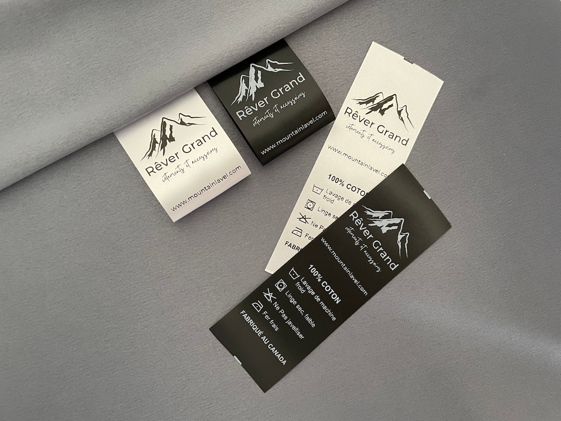 1000+ Sewing Labels, Custom Logo Tags, White or Black Personalized ...