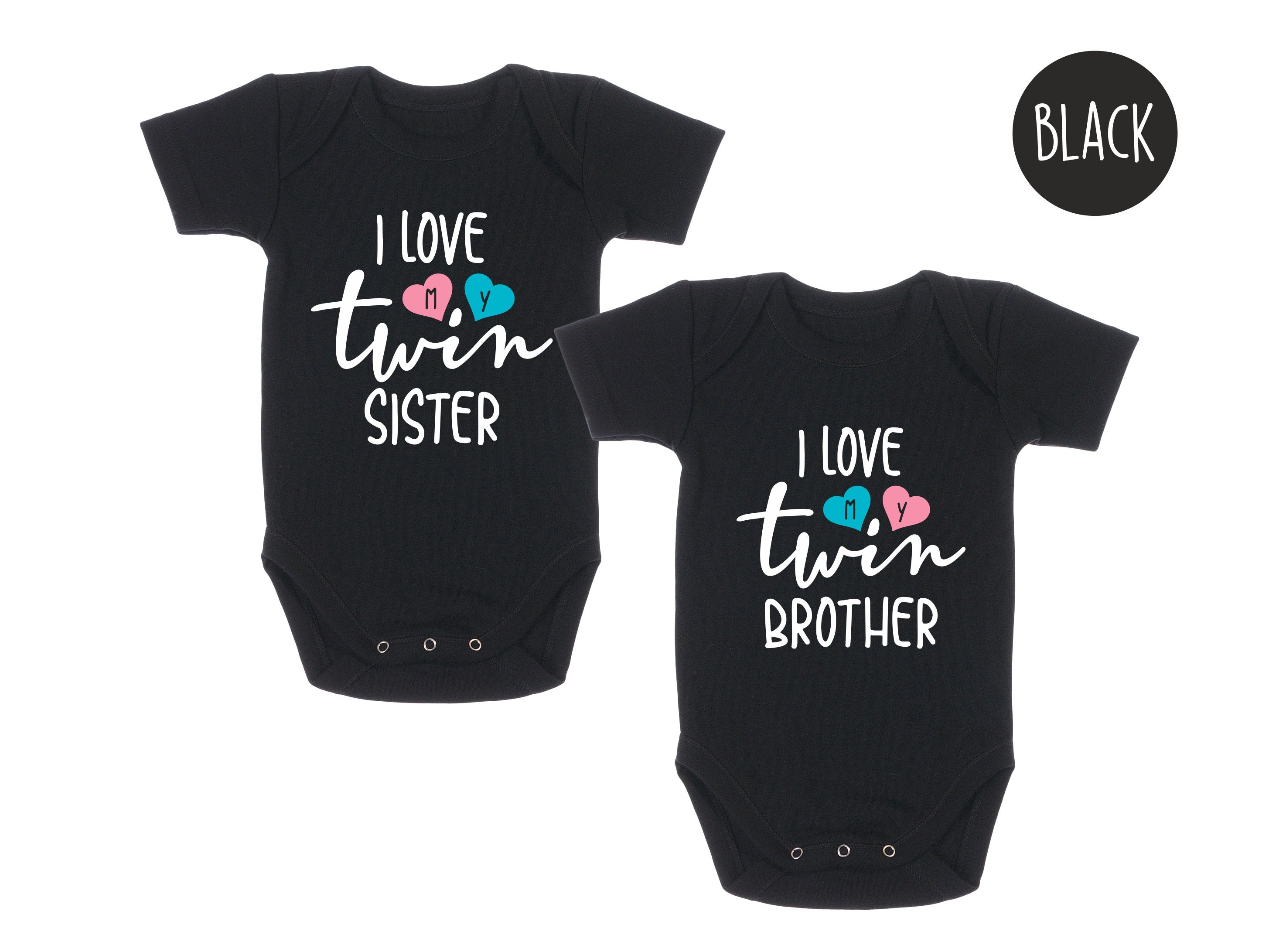 Twin Baby Shower Gift Girl Boy Twin Outfits I Love My Twin Etsy