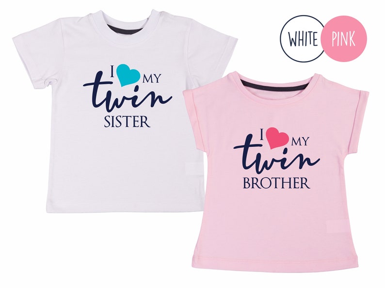 I Love My Twin Brother I Love My Twin Sister Set of 2 Matching Toddler Boy Girl Twin Gifts Twin Boy and Girl Toddler T-Shirts