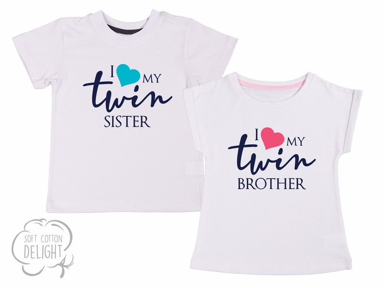 I Love My Twin Brother I Love My Twin Sister Set of 2 Matching Toddler Boy Girl Twin Gifts Twin Boy and Girl Toddler T-Shirts