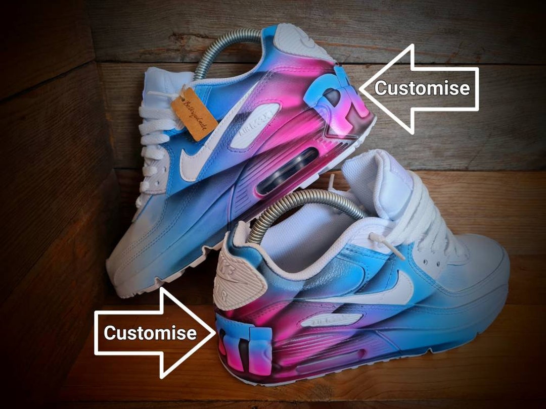Custom Painted Air Max 90/Sneakers/Shoes/Kicks/Premium/Personalised/Pink-Purple Graffiti