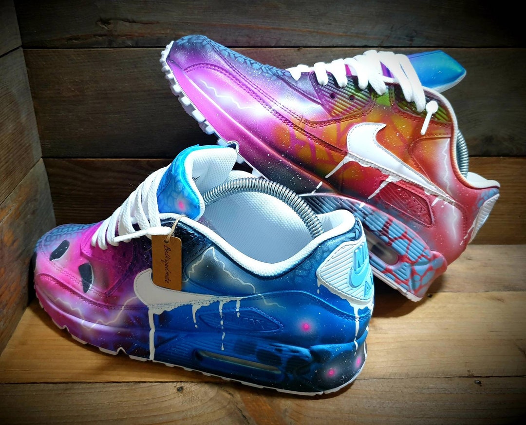 Custom Painted Air Max 90/Sneakers/Shoes/Kicks/Premium/Personalised/White Cartoon