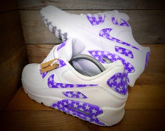 Custom Painted Air Max 90/Sneakers/Shoes/Kicks/Premium/Personalised/Purple Stars