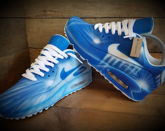Air Max 90/Turnschuhe/Schuhe/Kicks/Premium/Personalisiert/Icey Drip-Blue