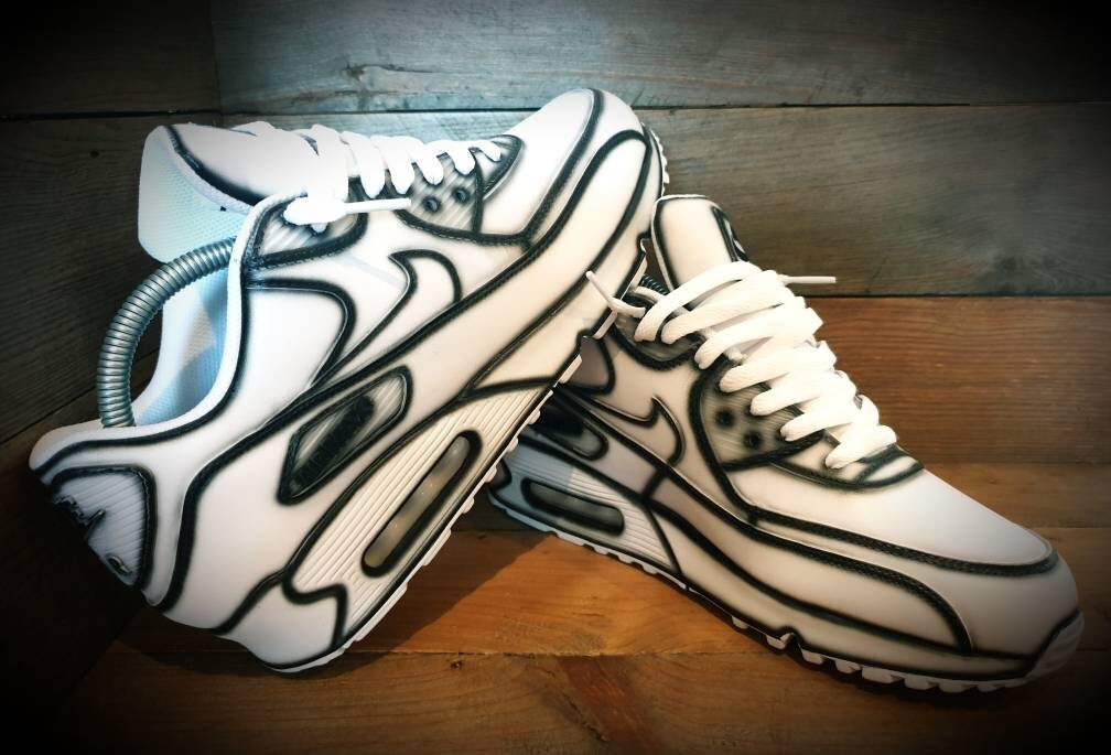 Nike Air Max 90 Leather Cartoon Custom Painted Customized Multicolor US  Mens 9