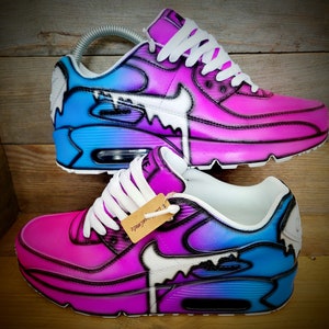 Custom Painted Air Max 90/Sneakers/Shoes/Kicks/Premium/Personalised/Neon Cartoon Drip