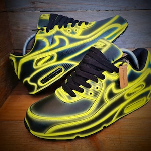 Custom Painted Air Max 90/Sneakers/Shoes/Kicks/Premium/Personalised/Yellow Cartoon