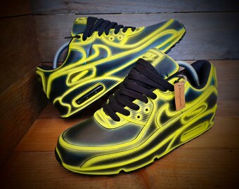 Custom Painted Air Max 90/Sneakers/Shoes/Kicks/Premium/Personalised/Yellow Cartoon