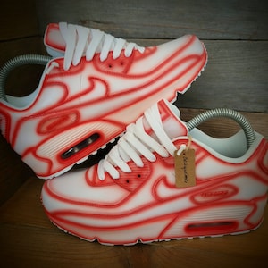 Custom Painted Air Max 90/Sneakers/Shoes/Kicks/Premium/Personalised/Red Cartoon