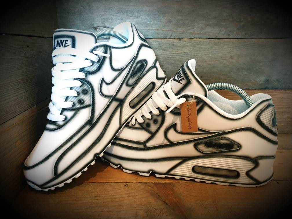 Nike Air Max 90 Custom White 'Maroon Paisley' Premo Edition