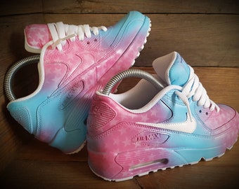 Custom Painted Air Max 90/Sneakers/Shoes/Kicks/Premium/Personalised/Pink Blended Stars