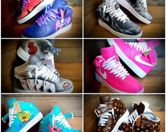 レインボー ドリッピング ペイント スウッシュ カスタム ナイキ