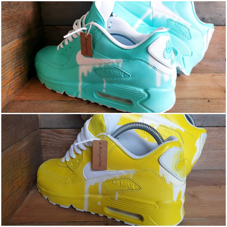 Nike Air Max 90Custom PaintedGreen WhiteUltraEssentialIDForce 1Huarache Nike Air Max 90Custom PaintedGreen WhiteUltraEssentialIDForce 1Huarache