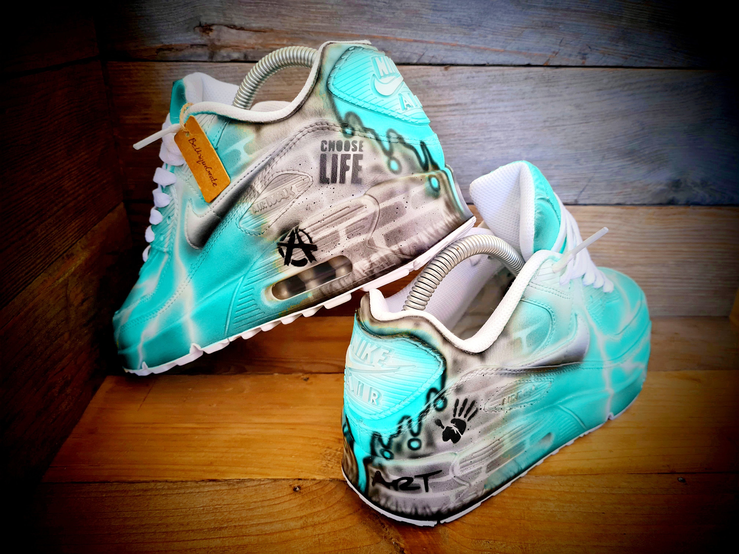 Custom Painted Desert Camo Nike Air Max 90 Sneakers – B Street Shoes